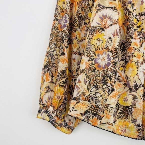 Free People We the Free Cool Meadow Boho Printed Button Down Top Size Small - Picture 13 of 16